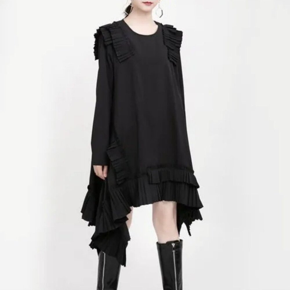Marigold Shadows Pleated Dress